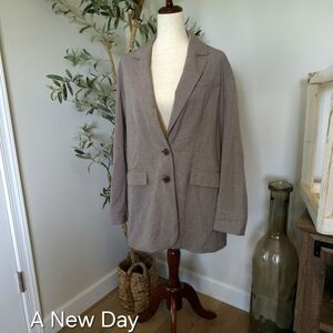 A New Day Gray Blazer Relaxed Fit Minimalist Design